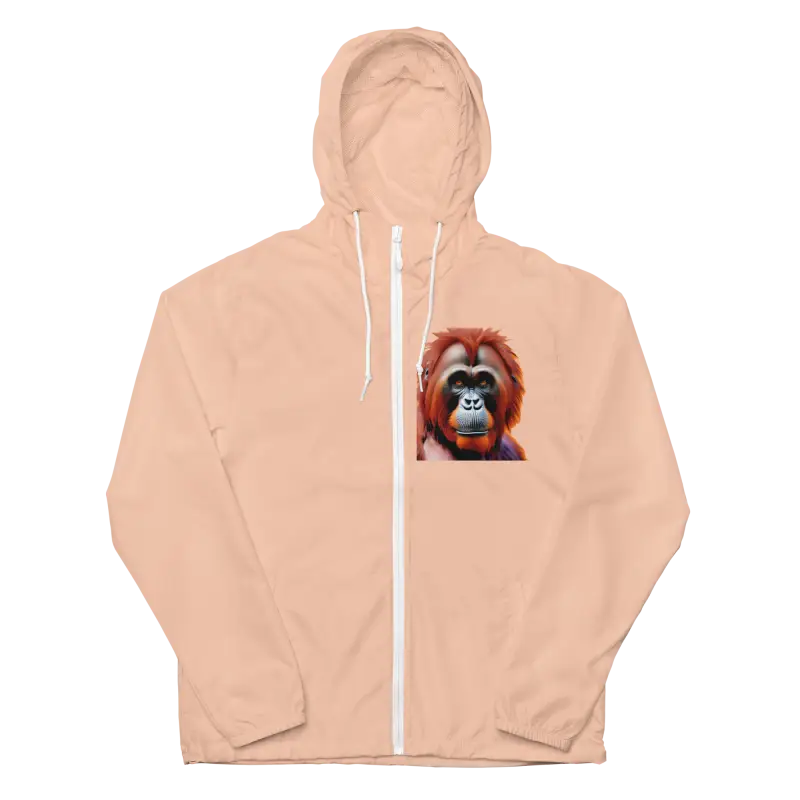 Orangutan Windbreaker: Lightweight Water-resistant Outdoor Gear - Blush/white Zipper / Xs Clothing