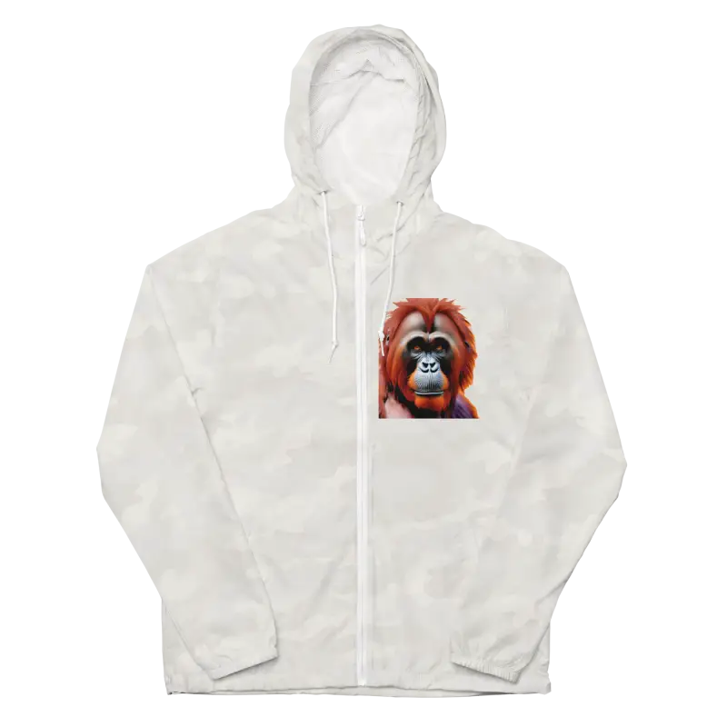 Orangutan Windbreaker: Lightweight Water-resistant Outdoor Gear - White Camo / Xs Clothing