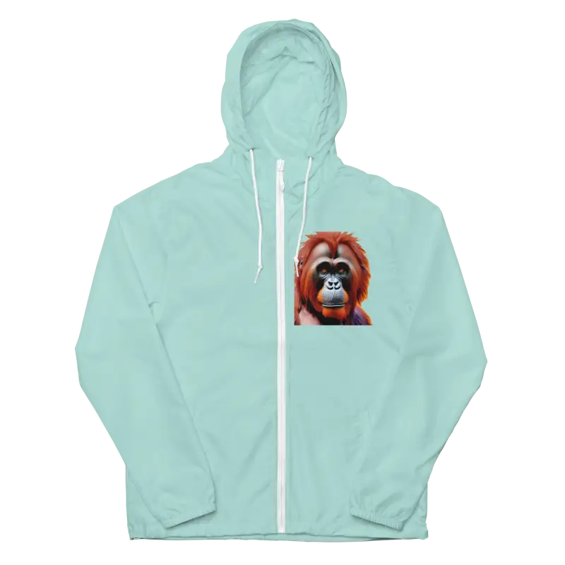 Orangutan Windbreaker: Lightweight Water-resistant Outdoor Gear - Aqua/white Zipper / Xs Clothing