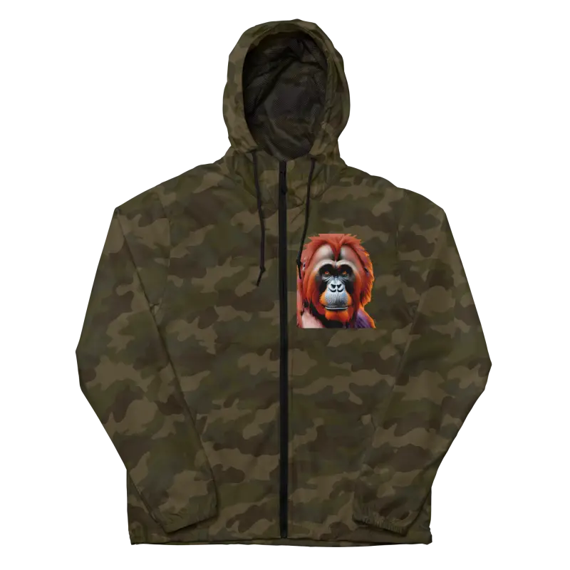 Orangutan Windbreaker: Lightweight Water-resistant Outdoor Gear - Forest Camo / Xs Clothing