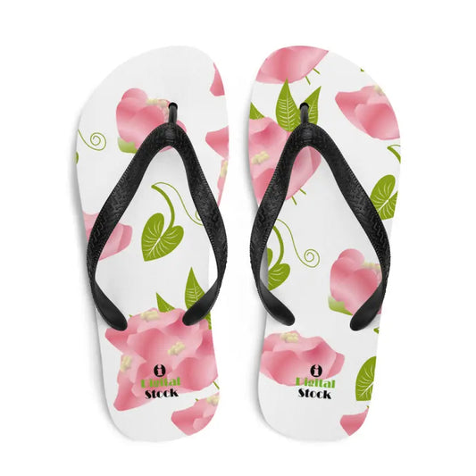Adventure-ready Pink Floral Slip-resistant Flip-flops