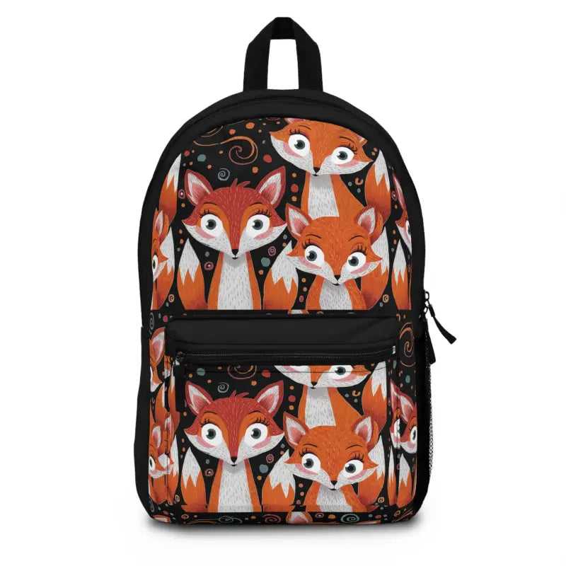 Cute Foxes Backpack: Roomy Stylish & Durable for School Days - one Size Bags