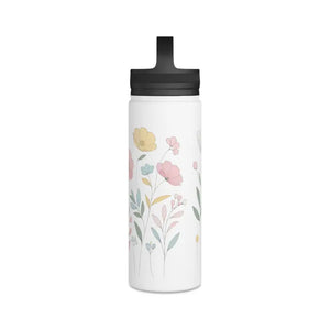 Stainless Steel Water Bottle Spring Flowers Women’s Fashion Dipaliz - White / 18oz - Bottles