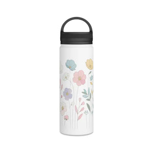 Stainless Steel Water Bottle Spring Flowers Women’s Fashion Dipaliz - White / 18oz - Bottles