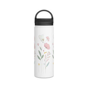 Stainless Steel Water Bottle Spring Flowers Women’s Fashion Dipaliz - White / 18oz - Bottles
