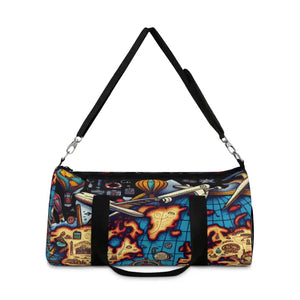 World Map Duffel Bag Polyester Oxford Canvas Travel - Dipaliz - Small - Bags