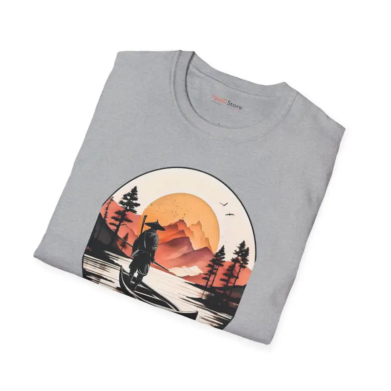 Unisex Softstyle T-shirt: Samurai at the Lake Adventure - T-shirt