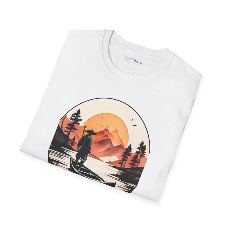 Unisex Softstyle T-shirt: Samurai at the Lake Adventure - T-shirt