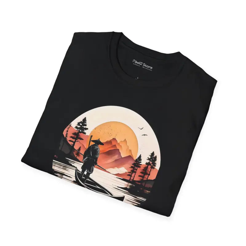 Unisex Softstyle T-shirt: Samurai at the Lake Adventure - T-shirt