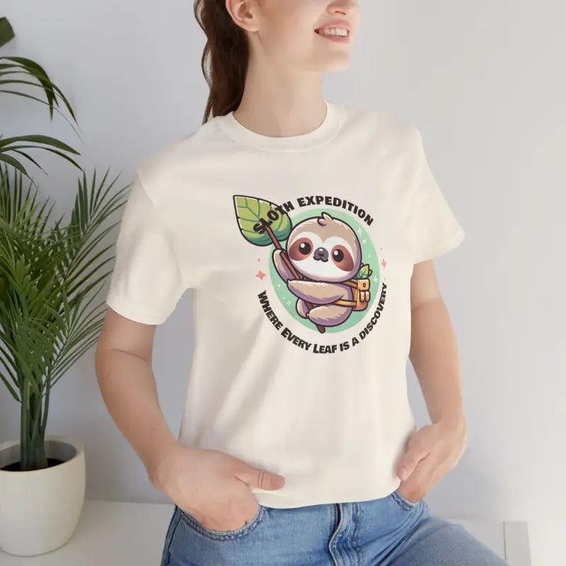 Thrilling Sloth Expedition Tee ?? Unmatched Comfort and Style - Natural / s T-shirt