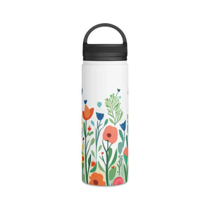 Stay Hydrated Wildflowers Stainless Steel Water Bottle - Dipaliz - White / 18oz - Bottles