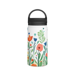 Stay Hydrated Wildflowers Stainless Steel Water Bottle - Dipaliz - White / 12oz - Bottles