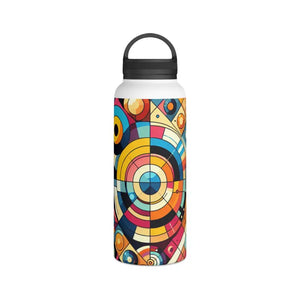 Stainless Steel Water Bottle Geometrical Pattern Bold - Dipaliz - White / 32oz - Bottles