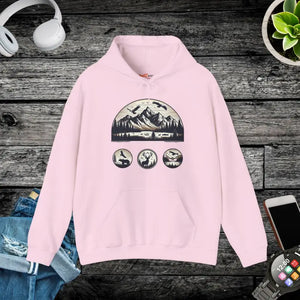 Heavy Blend Hoodie Mountains Sweatshirt Plush Warmth - Dipaliz - Light Pink / s - Hoodies