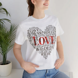 Adventure Heart Tee Word Cloud Cotton Jersey - Dipaliz - T-shirts