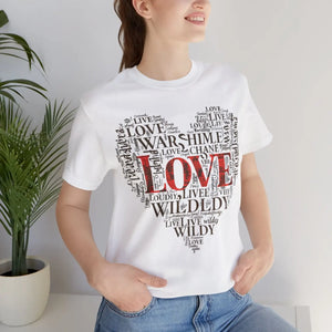 Adventure Heart Tee Word Cloud Cotton Jersey - Dipaliz - T-shirts