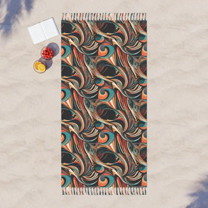 Adventure Wavy Abstract Beach Cloth: Must-have Fun! - 38’ × 81’ / Polyester