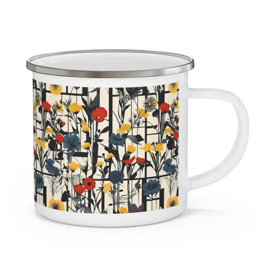 Explore with Wild Flowers Enamel Camping Mug - 12oz