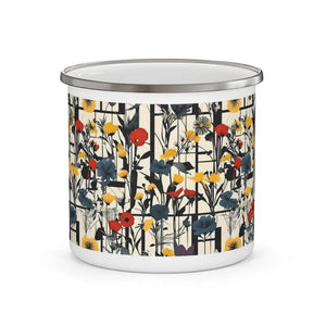 Mug - Wild Flowers Enamel Camping - Rugged Stainless Steel - Dipaliz 12oz