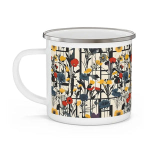 Mug - Wild Flowers Enamel Camping - Rugged Stainless Steel - Dipaliz 12oz