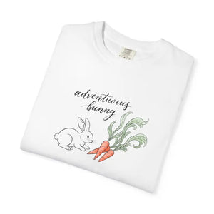 Adventurous Bunny Carrots Graphic Tee - Soft Cute Rabbit Shirt - Dipaliz - Gifts Online