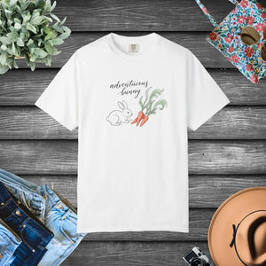 Adventurous Bunny Carrots Graphic Tee - Soft Cute Rabbit Shirt - Dipaliz - White / s Gifts Online