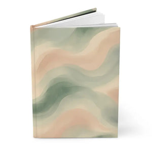 Floral Wave Design Aesthetic Hardcover Journal Matte Cover - Dipaliz - Journals
