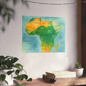 Africa Map Wall Art Prints Bold Colors Wild Decor - Dipaliz - Posters