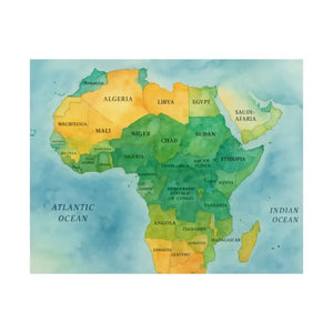 Africa Map Wall Art Prints Bold Colors Wild Decor - Dipaliz - Posters