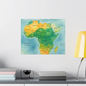 Africa Map Wall Art Prints Bold Colors Wild Decor - Dipaliz - Posters