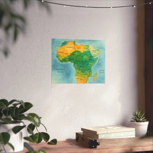 Africa Map Wall Art Prints Bold Colors Wild Decor - Dipaliz - Posters