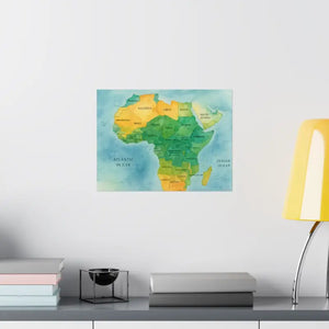 Africa Map Wall Art Prints Bold Colors Wild Decor - Dipaliz - Posters