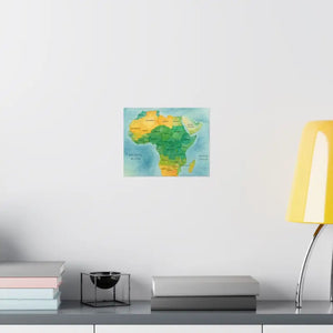 Africa Map Wall Art Prints Bold Colors Wild Decor - Dipaliz - Posters