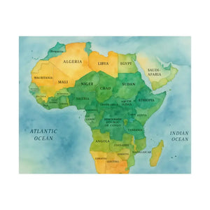 Africa Map Wall Art Prints Bold Colors Wild Decor - Dipaliz - Posters