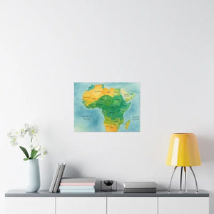 Africa Map Wall Art Prints Bold Colors Wild Decor - Dipaliz - Posters