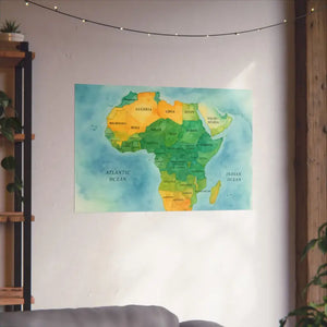 Africa Map Wall Art Prints Bold Colors Wild Decor - Dipaliz - Posters