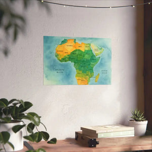 Africa Map Wall Art Prints Bold Colors Wild Decor - Dipaliz - Posters