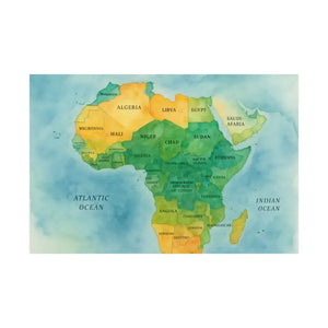 Africa Map Wall Art Prints Bold Colors Wild Decor - Dipaliz - Posters