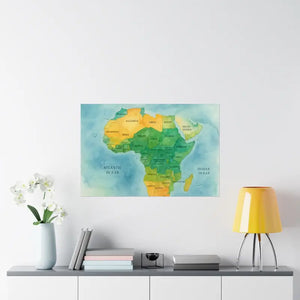 Africa Map Wall Art Prints Bold Colors Wild Decor - Dipaliz - Posters