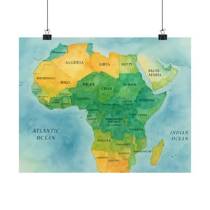 Africa Map Wall Art Prints Bold Colors Wild Decor - Dipaliz - 14″ x 11″ / Matte - Posters