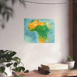 Africa Map Wall Art Prints Bold Colors Wild Decor - Dipaliz - Posters