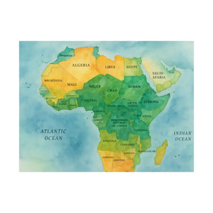 Africa Map Wall Art Prints Bold Colors Wild Decor - Dipaliz - Posters