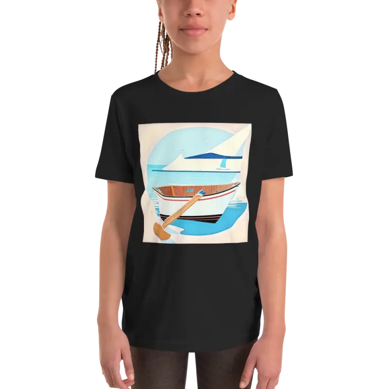 Make Waves with the Ahoy Youth Boating Sleeve T-shirt - Black / s Kids Clothes