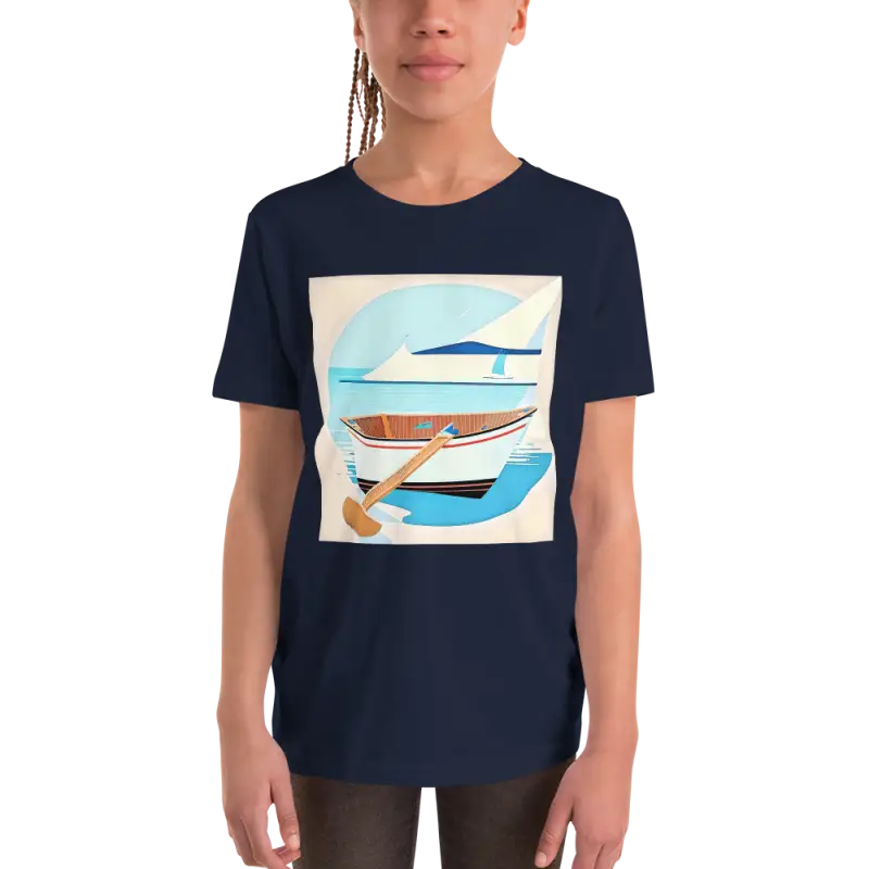 Make Waves with the Ahoy Youth Boating Sleeve T-shirt - Navy / s Kids Clothes