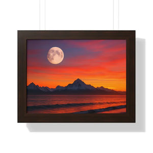 Alaskan Sunset Gallery Canvas Poplar Wood Frame Print by Dipaliz - 16″ x 12″ / Walnut - Prints