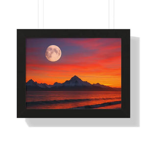 Alaskan Sunset Gallery Canvas Poplar Wood Frame Print by Dipaliz - 16″ x 12″ / Black - Prints