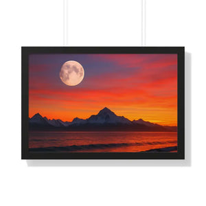 Alaskan Sunset Gallery Canvas Poplar Wood Frame Print by Dipaliz - 30’’ x 20’’ / Black - Prints