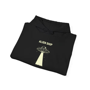 Vintage Alien Ship Hoodie - Soft Cotton Poly - Dipaliz - Sweatshirts