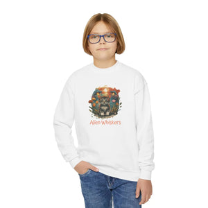Alien Whiskers Kitty Youth Crewneck - Cozy Cotton - Dipaliz - Sweatshirts