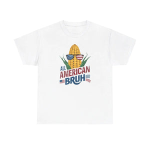 All American Bruh Unisex Heavy Cotton Tee - Dipaliz - Clothing Tops